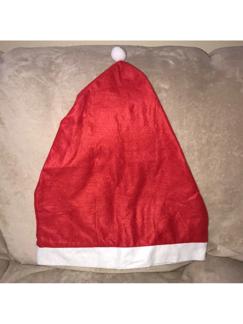 XL Classic Santa Hat - Red & White Holiday decor 17” x 23” damaged